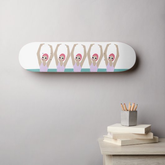 Künstlerisches Baden | Synchro Swimming Design Art Skateboard (Wandkunst (Horz))