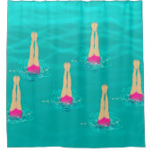 Künstlerisches Baden unter Wasser Duschvorhang (Vorderseite)