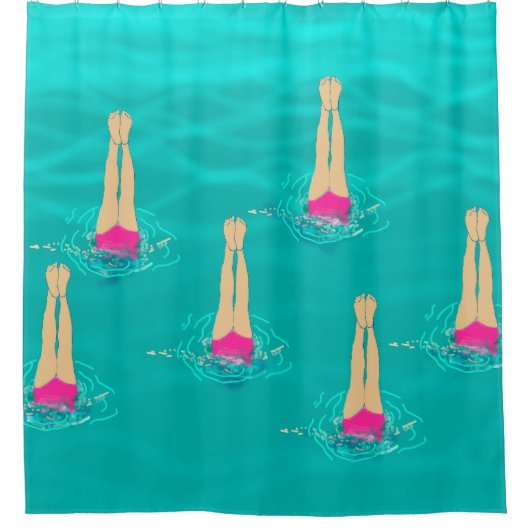 Künstlerisches Baden unter Wasser Duschvorhang (Vorderseite)