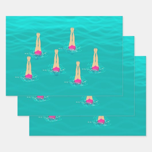 Künstlerisches Baden unter Wasser Geschenkpapier Set (Set)