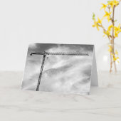 Künstlerisches Bau-Kran-Schwarzweiss-Foto Karte (Gelbe Blume)