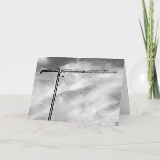 Künstlerisches Bau-Kran-Schwarzweiss-Foto Karte (Vorderseite)