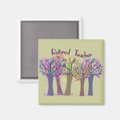 Künstlerisches Baumdesign für müde Lehrer Magnet (Vorderseite/Rückseite)