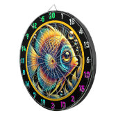 Künstlerisches Betta Bliss Dartboard Design Dartscheibe (Vorderseite rechts)