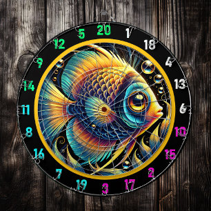 Künstlerisches Betta Bliss Dartboard Design Dartscheibe