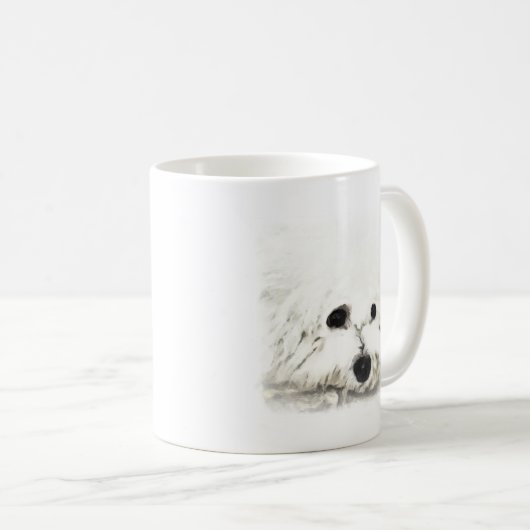 Künstlerisches Bichon Hauptaquarell Kaffeetasse (VorderseiteRechts)