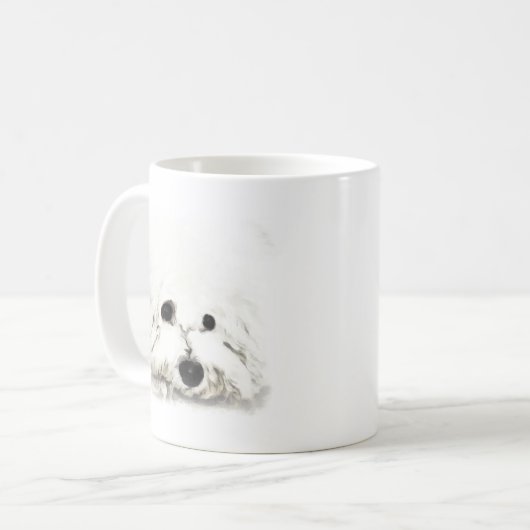 Künstlerisches Bichon Hauptaquarell Kaffeetasse (Vorderseite Links)