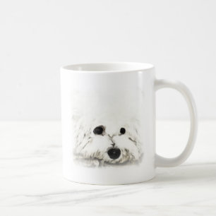 Künstlerisches Bichon Hauptaquarell Kaffeetasse