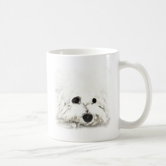 Künstlerisches Bichon Hauptaquarell Kaffeetasse (Rechts)
