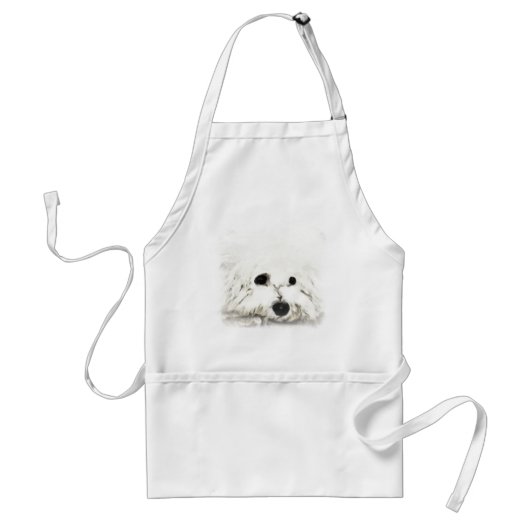 Künstlerisches Bichon Hauptaquarell Schürze (Vorne)