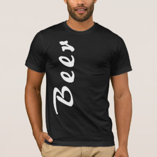 Künstlerisches Bier-Buchstaben-Print-Shirt - Humor T-Shirt