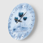 Künstlerisches Bier-Glas-Trio Gourmetküche Große Wanduhr (Winkel)