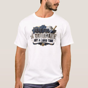 Künstlerisches Blau HIER FÜR GUTE ZEIT NICHT LANGE T-Shirt