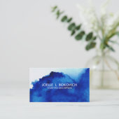 Künstlerisches Blau/Wasserfarben Visitenkarte (Stehend Vorderseite)