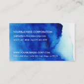 Künstlerisches Blau/Wasserfarben Visitenkarte (Rückseite)