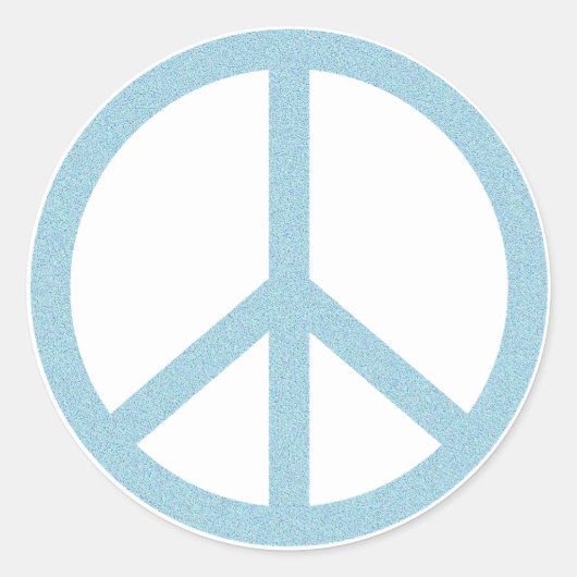 Künstlerisches Blaues Friedenssymbol Runder Aufkleber (Vorderseite)