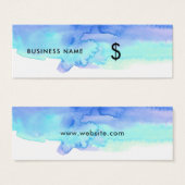 Künstlerisches Blue Watercolor Splash White Price (Vorne & Hinten)