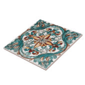 Künstlerisches Blumendesign auf dekorativen Fliese (Seite)