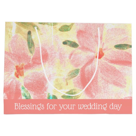 Künstlerisches Blumendesign Große Geschenktüte (Rückseite)