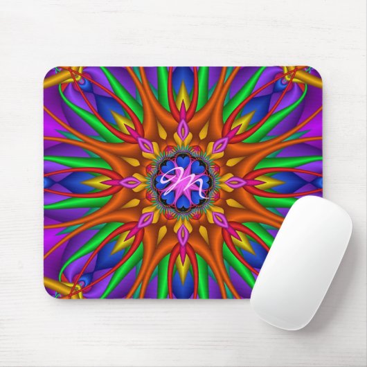Künstlerisches BlumenKaleidoskop mousepad ith (Mit Mouse)