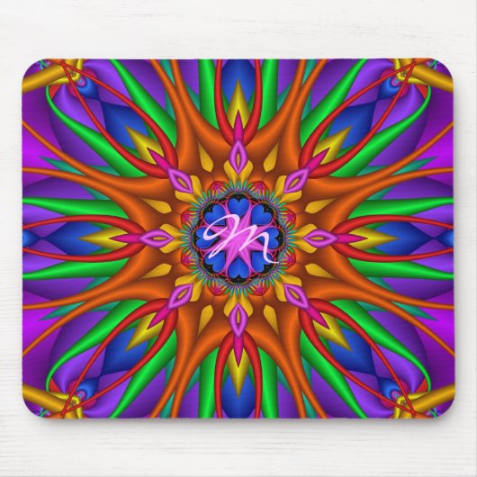 Künstlerisches BlumenKaleidoskop mousepad ith (Vorne)