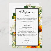 Künstlerisches Blumenmenü - Weiß Einladung (Vorne/Hinten)