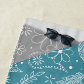 künstlerisches Blumenpaisley-Muster aquamariner Vo Strandtuch (Beispiel)