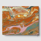 Künstlerisches Boho Orange Marble Custom Gästebuch (Rückseite)