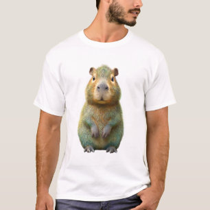 Künstlerisches Capybara-Porträt in lebendigen Farb T-Shirt