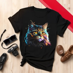 Künstlerisches Cat T-Shirt Feline Liebe