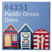 Künstlerisches Coastal Custom House nr Beach Hütte Fliese (Vorderseite)