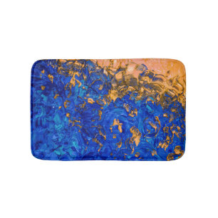 Künstlerisches Cobalt Blau Golden Yellow Acrylic M Badematte