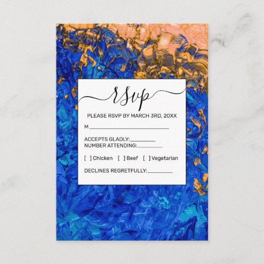 Künstlerisches Cobalt Blau Golden Yellow Acrylic M Begleitkarte (Vorderseite)