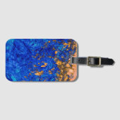 Künstlerisches Cobalt Blau Golden Yellow Acrylic M Gepäckanhänger (Vorderseite (Horizontal))