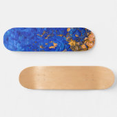 Künstlerisches Cobalt Blau Golden Yellow Acrylic M Skateboard (Horizontal)