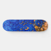 Künstlerisches Cobalt Blau Golden Yellow Acrylic M Skateboard (Horizontal)