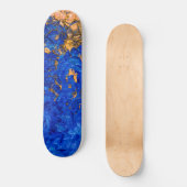 Künstlerisches Cobalt Blau Golden Yellow Acrylic M Skateboard (Vorderseite)