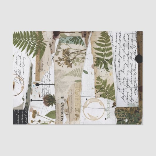 Künstlerisches Collage-Papier:-Botanisch Seidenpapier (Vorderseite)