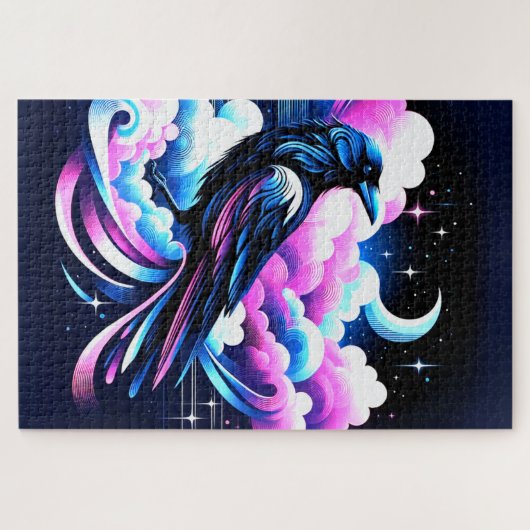 Künstlerisches Crow-Design Puzzle (Horizontal)