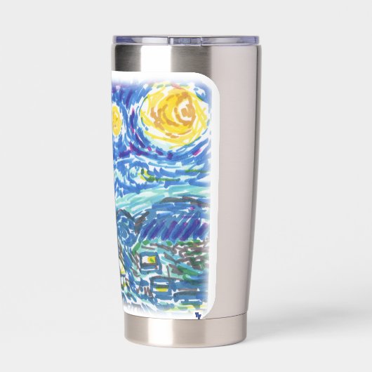 Künstlerisches Design für Starry Night Board Thermobecher (Rückseite)