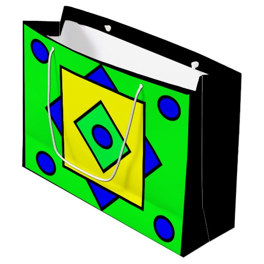 Künstlerisches Design-Geschenkbeutel Große Geschenktüte (Vorderseite Schrägansicht)