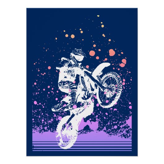 Künstlerisches Dirt Bike Poster (Vorderseite)