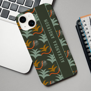 Künstlerisches dunkelgrünes Personalisiertes Abstr Case-Mate iPhone 14 Hülle