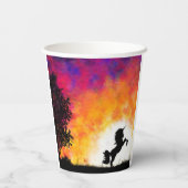 Künstlerisches Einhorn Pappbecher (Rückseite)