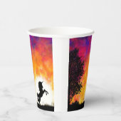 Künstlerisches Einhorn Pappbecher (Rechts)