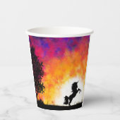 Künstlerisches Einhorn Pappbecher (Vorderseite)