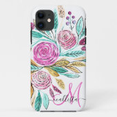 Künstlerisches elegantes rosa Aquamarines Aquarell Case-Mate iPhone Hülle (Rückseite)