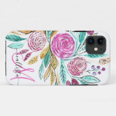 Künstlerisches elegantes rosa Aquamarines Aquarell Case-Mate iPhone Hülle (Rückseite (Horizontal))