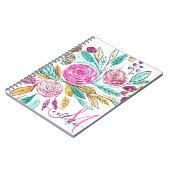 Künstlerisches elegantes rosa Aquamarines Aquarell Notizblock (Linke Seite)