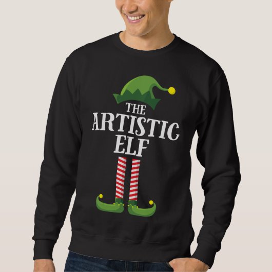 Künstlerisches Elf Matching Family Group Weihnacht Sweatshirt (Vorderseite)
